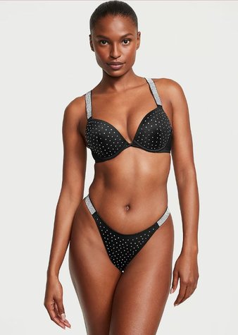 Черный раздельный купальник Victoria's Secret Mix-and-Match Twist, 34B, XS