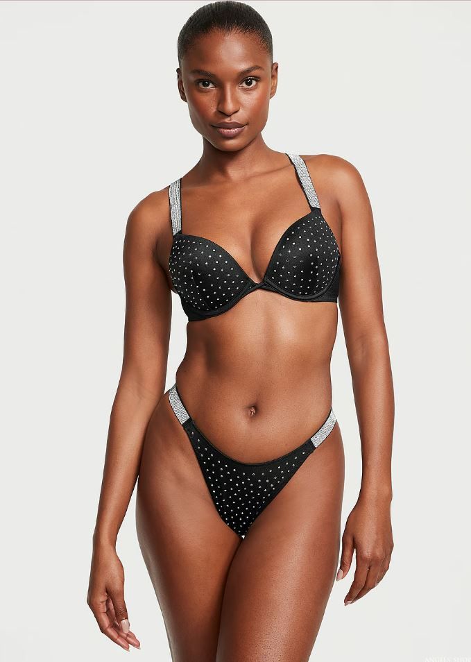 Черный раздельный купальник Victoria's Secret Mix-and-Match Twist, 32B, XS