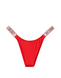 Женские красные трусики со стразами Victoria's Secret Logo Shine Strap Very Sexy, S