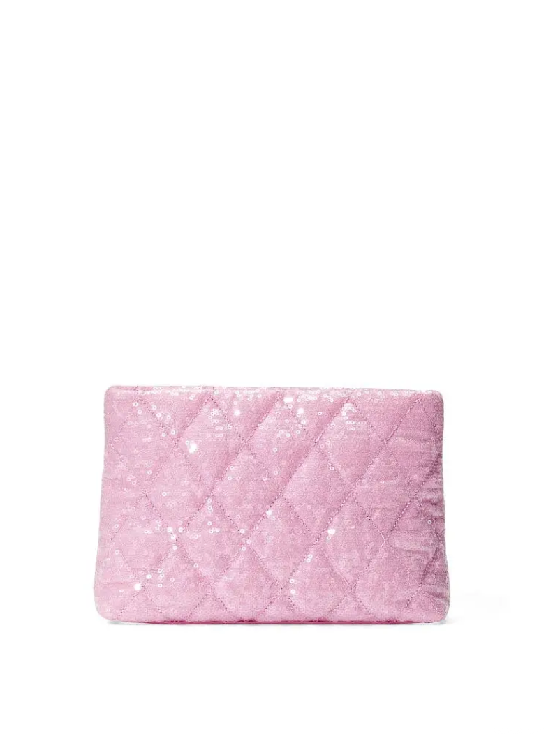 Розовая косметичка Victoria’s Secret Sequin Cosmetic Clutch