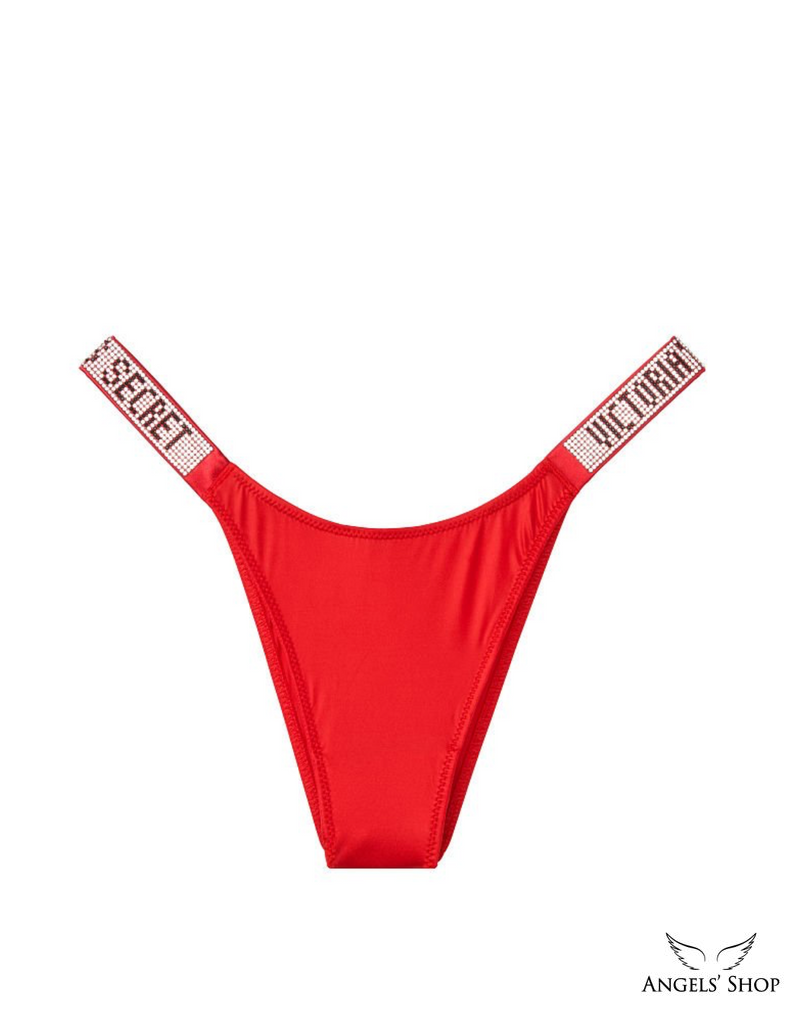 Жіночі червоні трусики зі стразами Victoria's Secret Logo Shine Strap Very Sexy, S