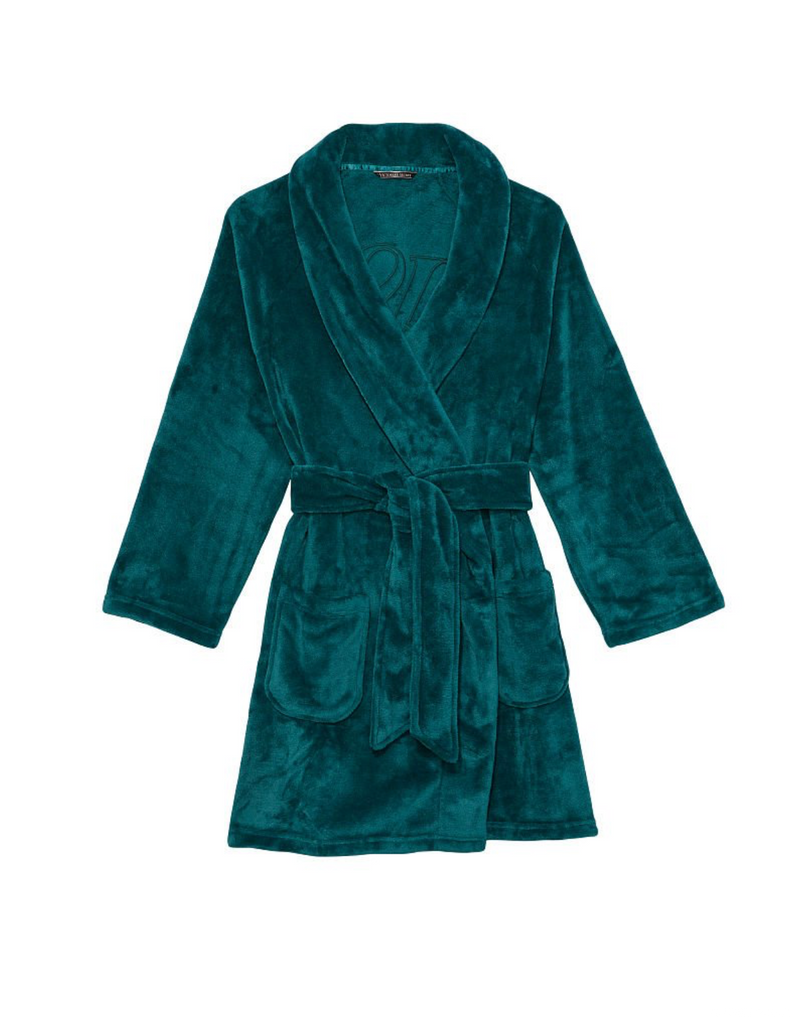 Теплый плюшевий халат Victoria’s Secret Logo Short Cozy Robe, XS\S