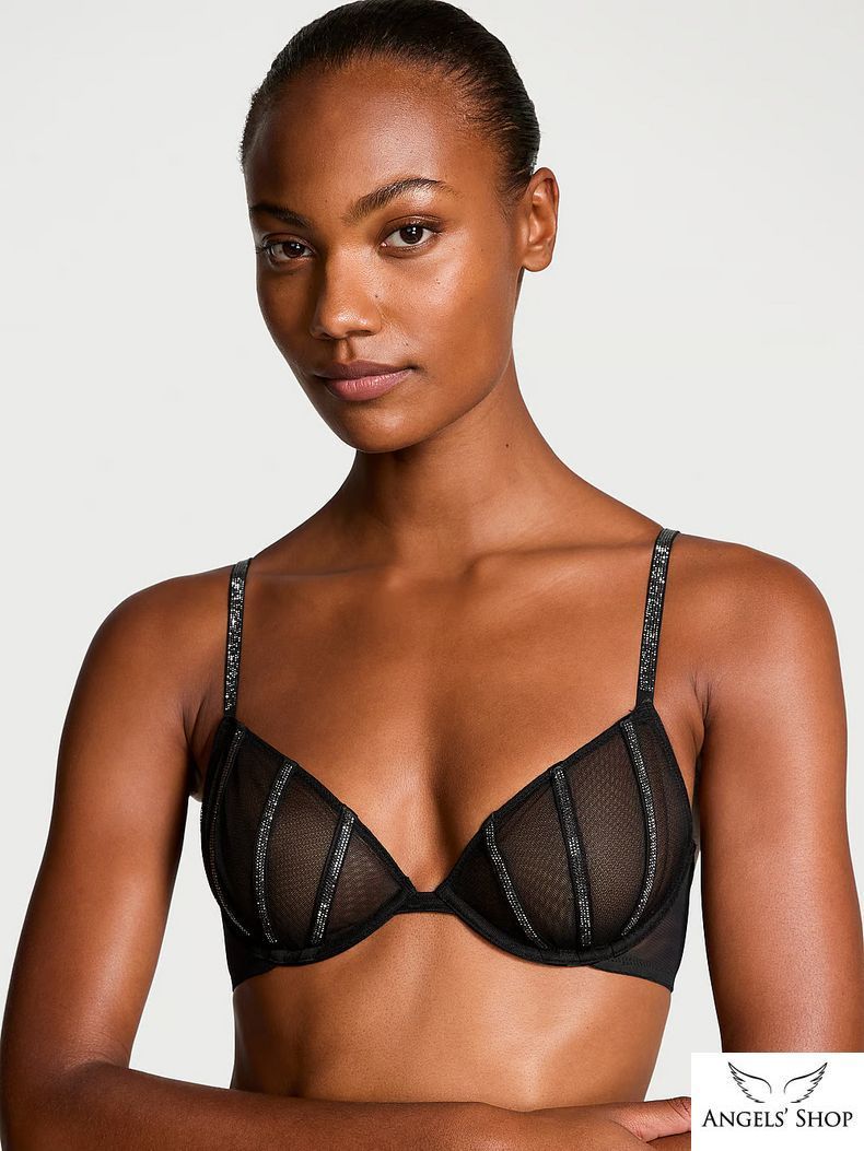 Черный деми-бюстгальтер Sheer Shine - Victoria&rsquo;s Secret, 34DD