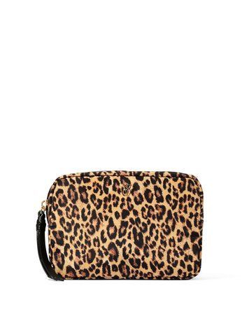 Леопардовая косметичка Travel Makeup Bag Victoria's Secret леопардовый