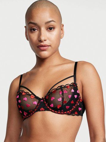 Черный кружевной бюстгальтер Балконет Victoria's Secret, 34B
