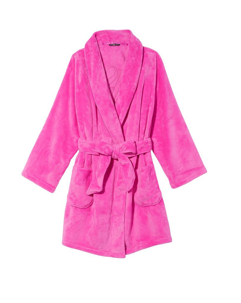 Теплый плюшевий халат Victoria’s Secret Logo Short Cozy Robe, XS\S