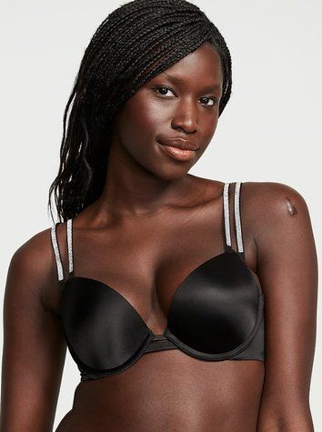 Чорний бюстгальтер зі стразами з пуш-ап Victoria's Secret Embellished Very Sexy, 32B