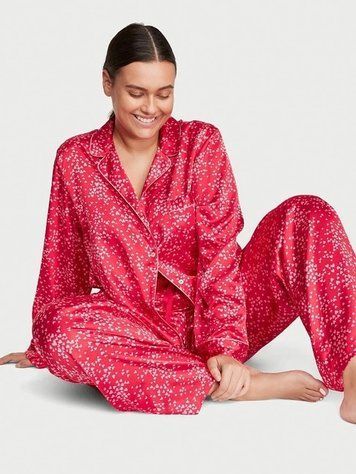 Сатинова піжама Satin Long Pajama Set Victoria's Secret