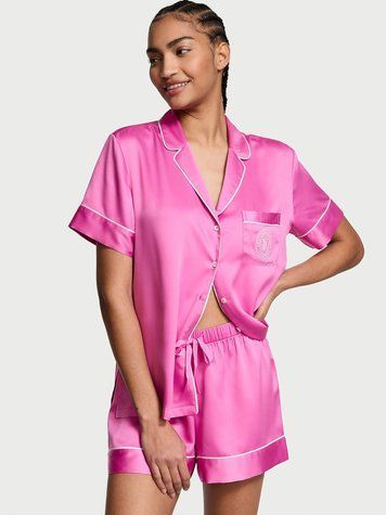 Сатинова піжама Glazed Satin Short Pajama Set Victoria's Secret, S