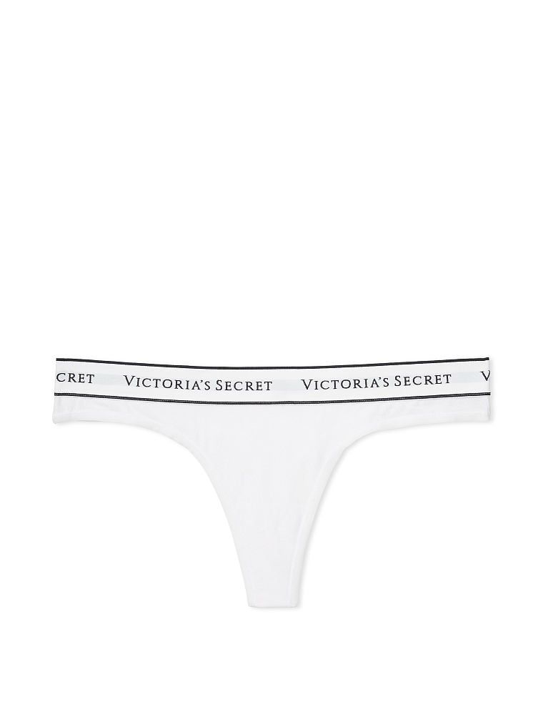 Женские белые коттоновые трусики стринги Victoria's Secret, XS
