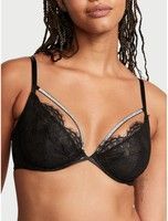 Бюстгальтер Shine Strappy Unlined Lace Low-Cut Demi Bra чорний