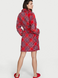 Красный плюшевый халат в клетку Victoria’s Secret Logo Short Cozy Robe, XS\S