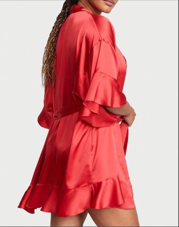 Красный атласный халат Victoria's Secret Very Sexy Long Satin Kimono Robe, M\L